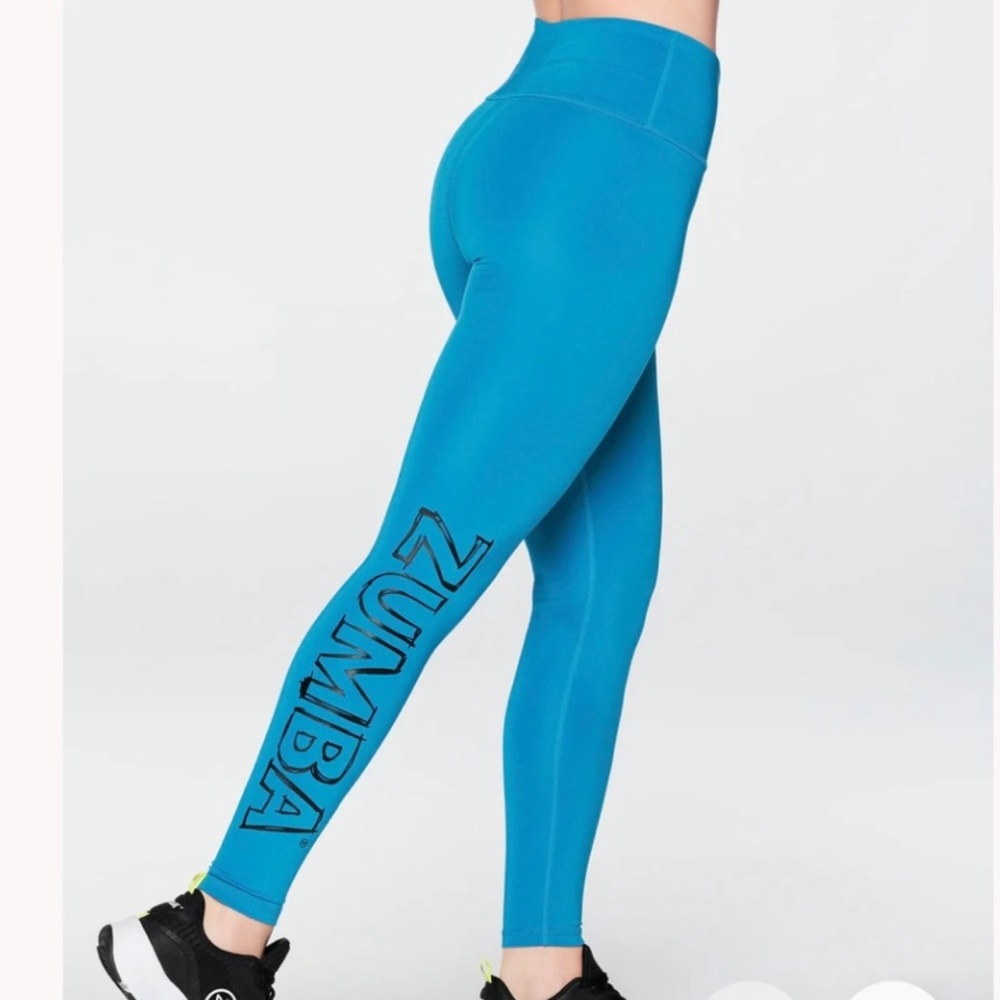 Zumba Fitness Teal Leggings with Side Logo